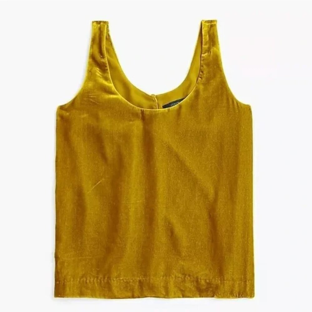 J. Crew Gold Velvet Tank Top, NWOT, Size 00